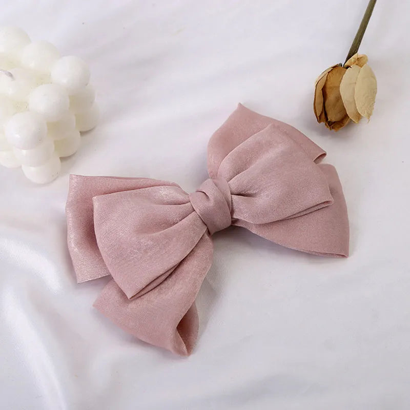 princess bow knot satin hair clip