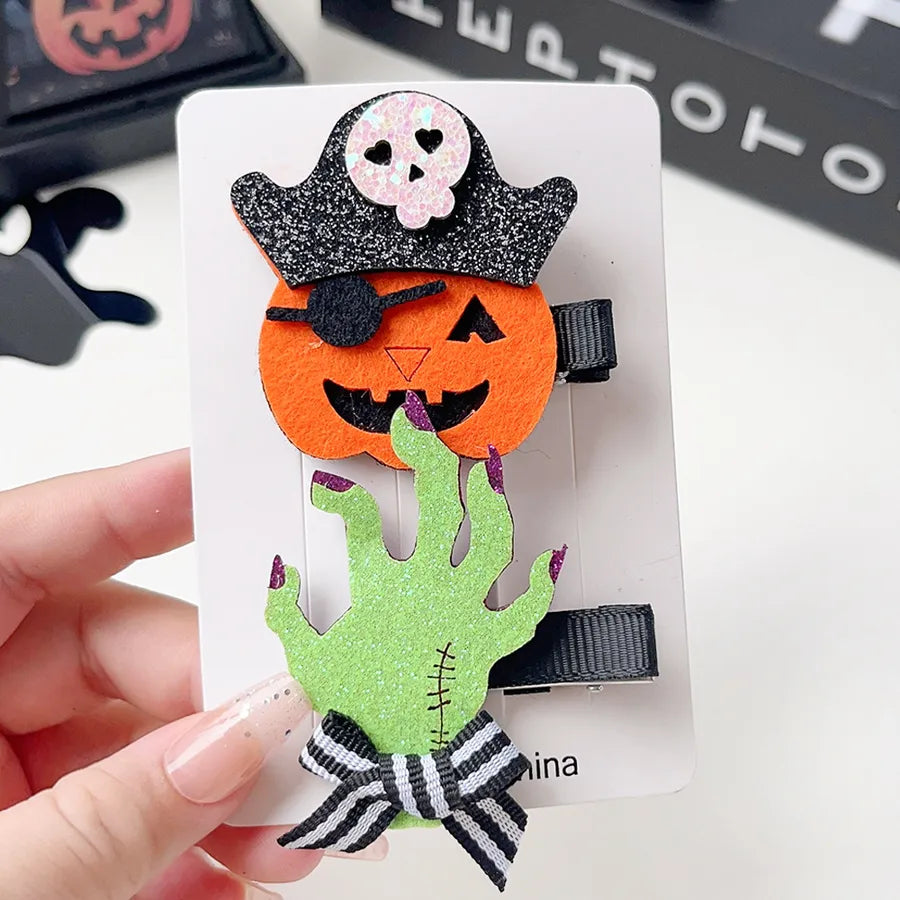 New Arrival Halloween Ornaments Creative Funny Pumpkin Ghost Bat Side Clip Top Clip Festival Atmosphere Hair Accessories