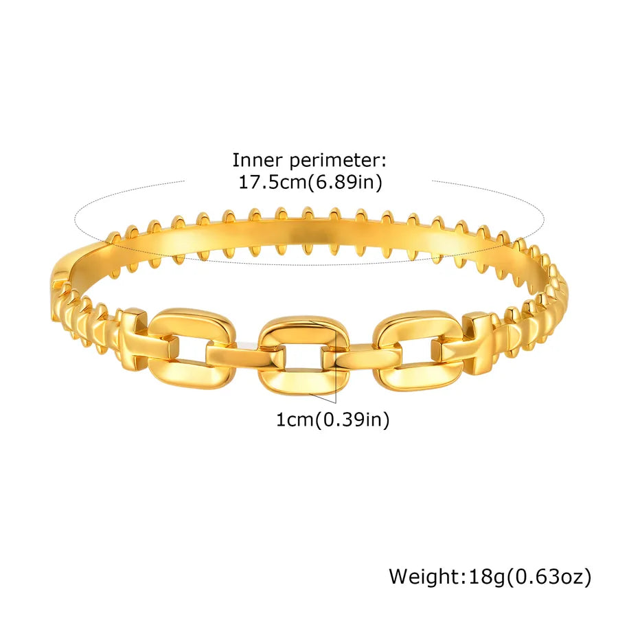 IG Style Novelty Butterfly 304 Stainless Steel 18K Gold Plated Rhinestones Handmade Chain Bangle In Bulk