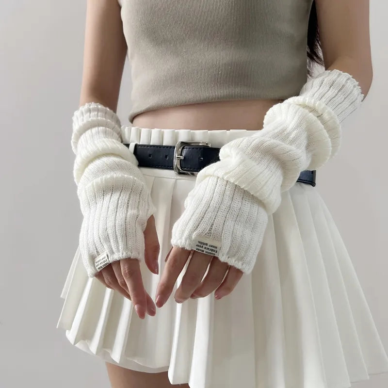 Women's Classic Style Solid Color Gloves Arm Sleeves