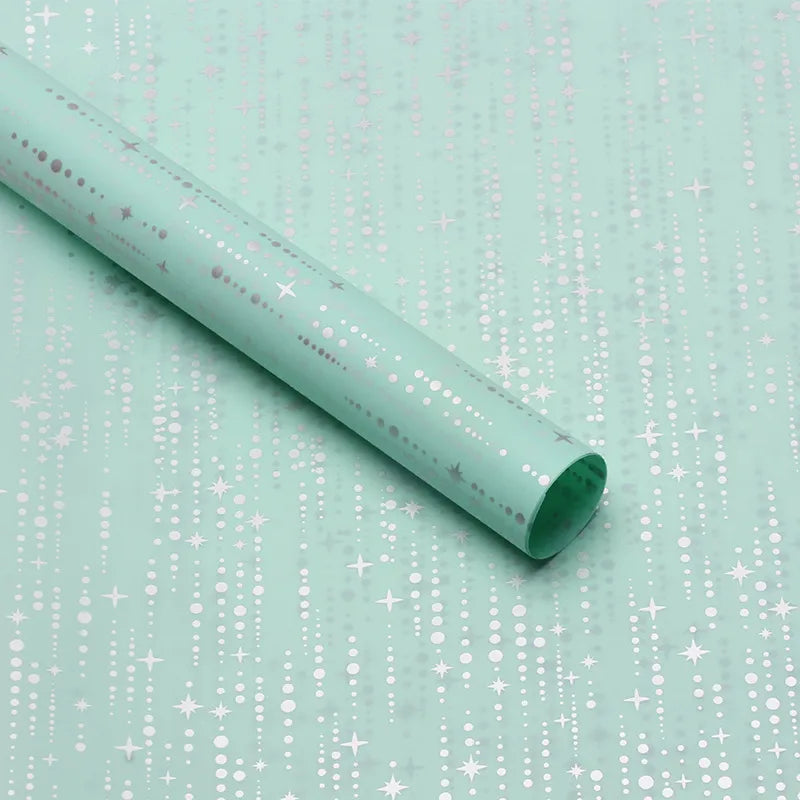 Elegant Romantic Round Dots Star Plastic Daily Date Korean Floral Wrapping Paper Party Supplies Gift Wrapping Supplies 1 Pack of 20 Sheets