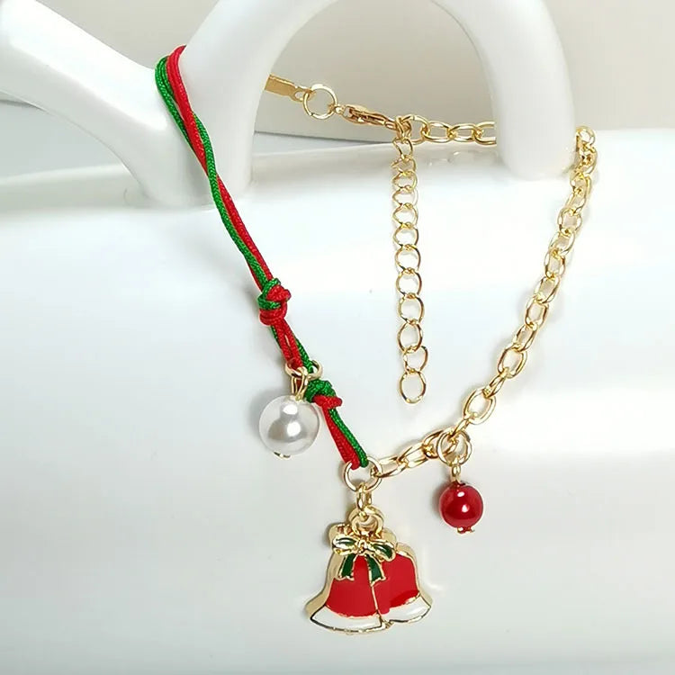 fashion santa claus snowman elk alloy pearl plating women's bracelets 1 piece