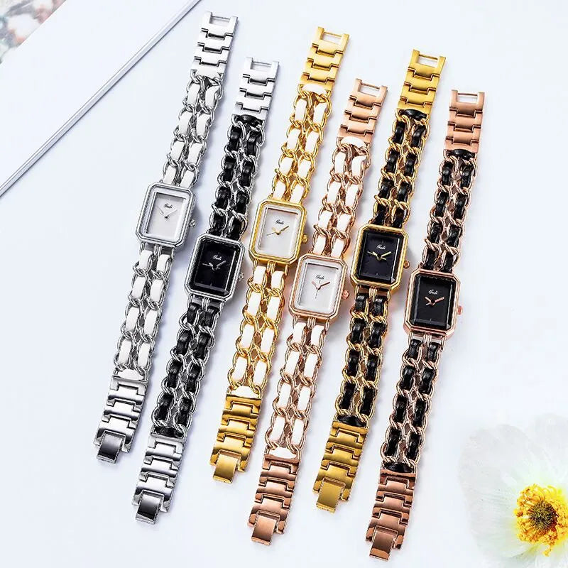 Elegant Vintage Style Geometric Jewelry Buckle Quartz Watch Women's Watches