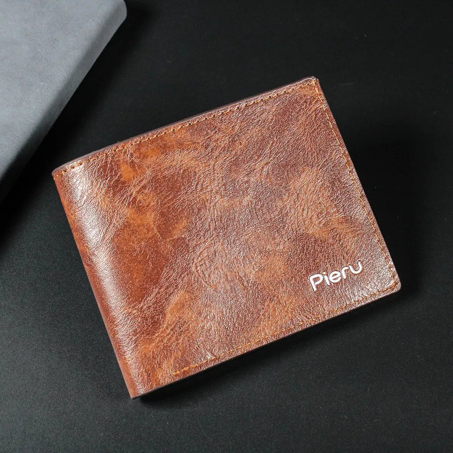 Men's Solid Color Pu Leather Open Small Wallets