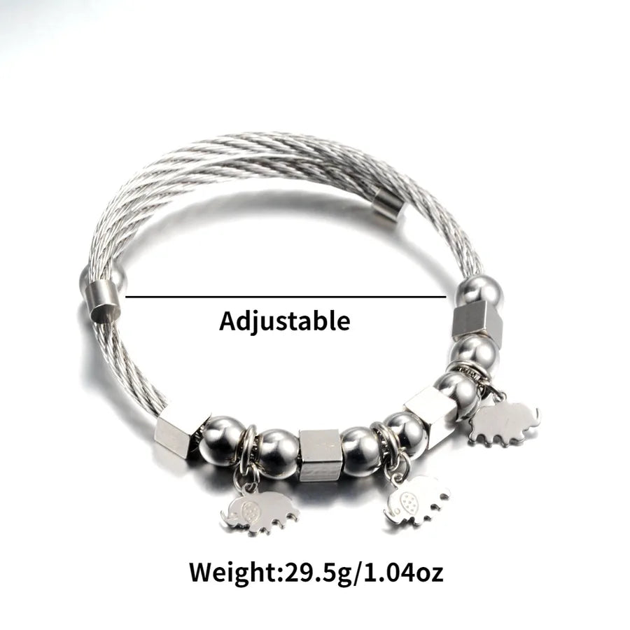 Retro Classic Style Cross Elephant Snowflake 304 Stainless Steel Men's Bangle Men Cuff & Bangle
