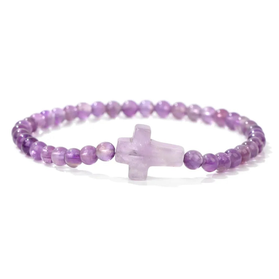 Simple Style Cross natural stone Crystal Bracelets In Bulk