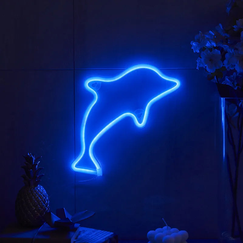 casual letter dolphin rocket pc indoor night lights