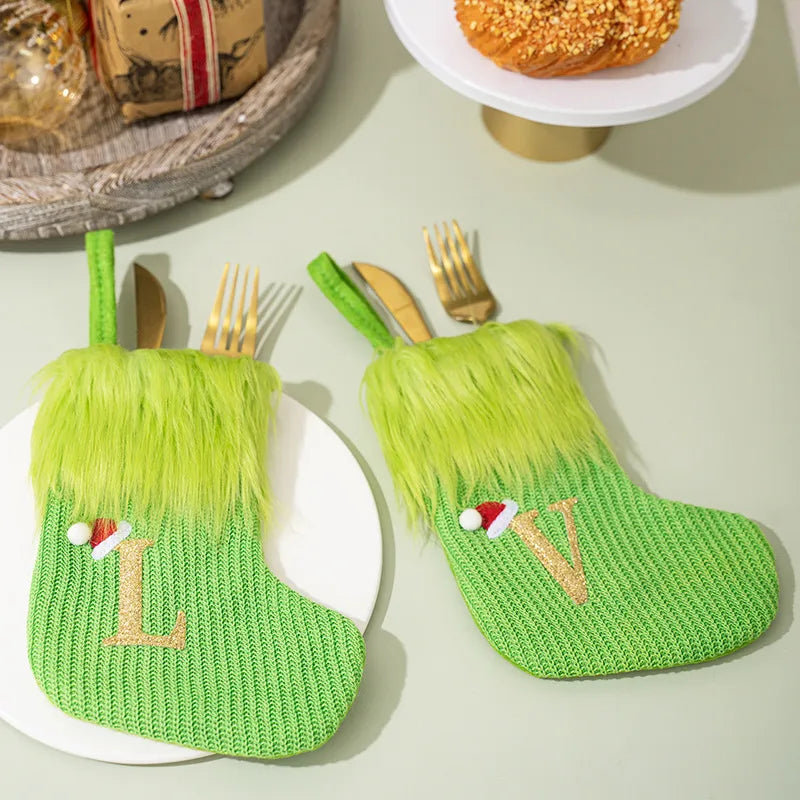 Christmas Nordic Style Cartoon Style Classic Style Christmas Hat Letter Nonwoven Polyester Party Festival Christmas socks Decorations Hanging Ornaments