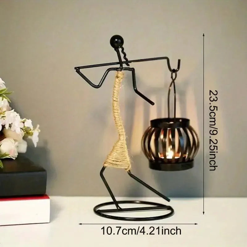 retro simple style abstract metal candlestick