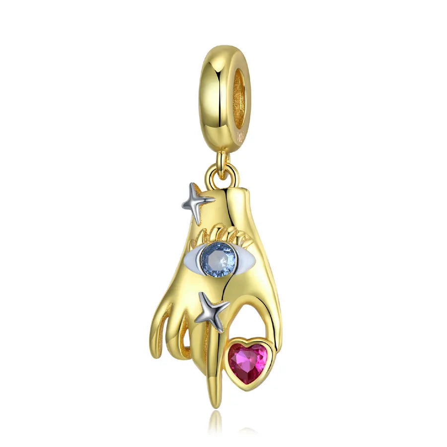 1 Piece 925 Sterling Silver Zircon Devil'S Eye Charms