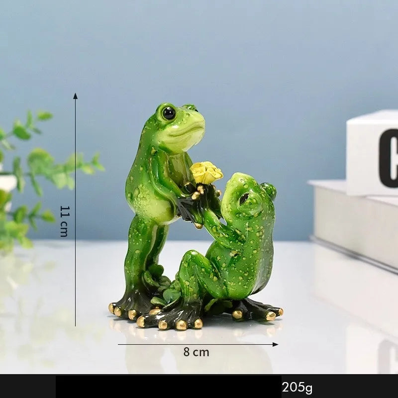 Cute Frog Resin Ornaments Artificial Decorations