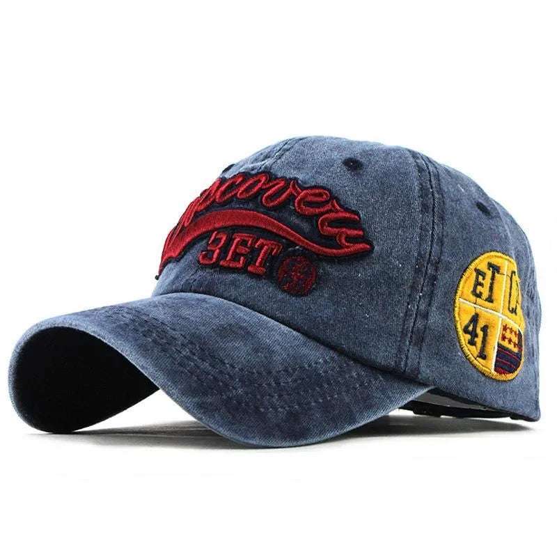 Washed Outdoorsy Baseball Cap With Embroidered Letters Unisex Sporty Fashionable Duckbill Cap Spring Autumn Simple Style