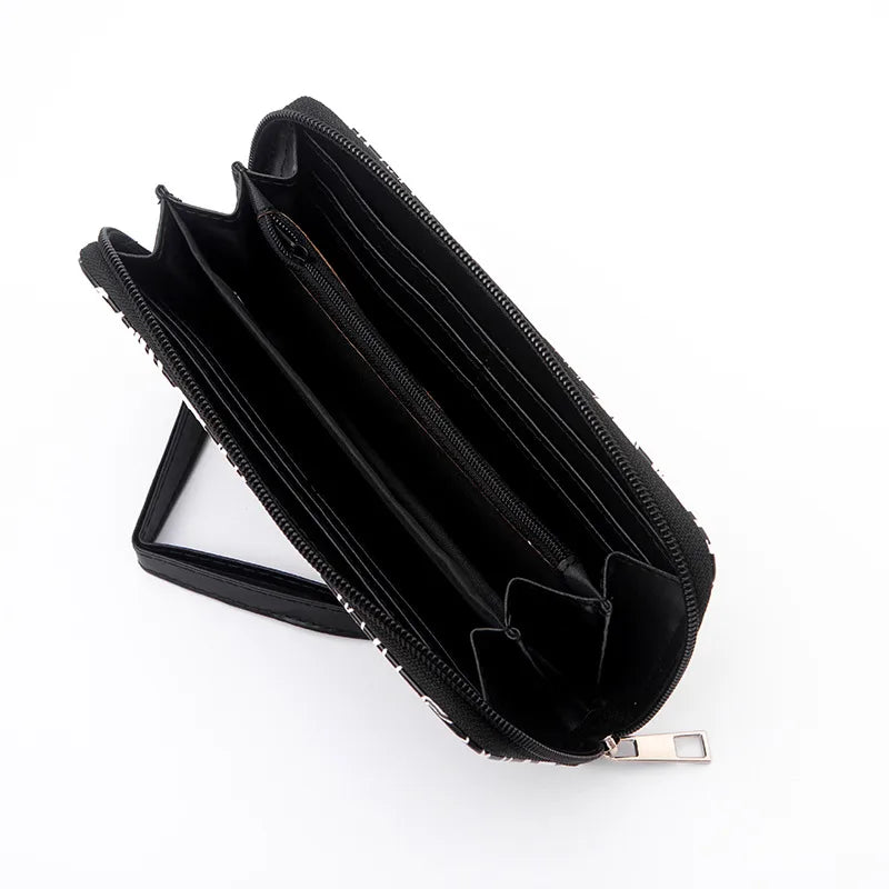 Unisex Skull PU Leather Zipper Wallets
