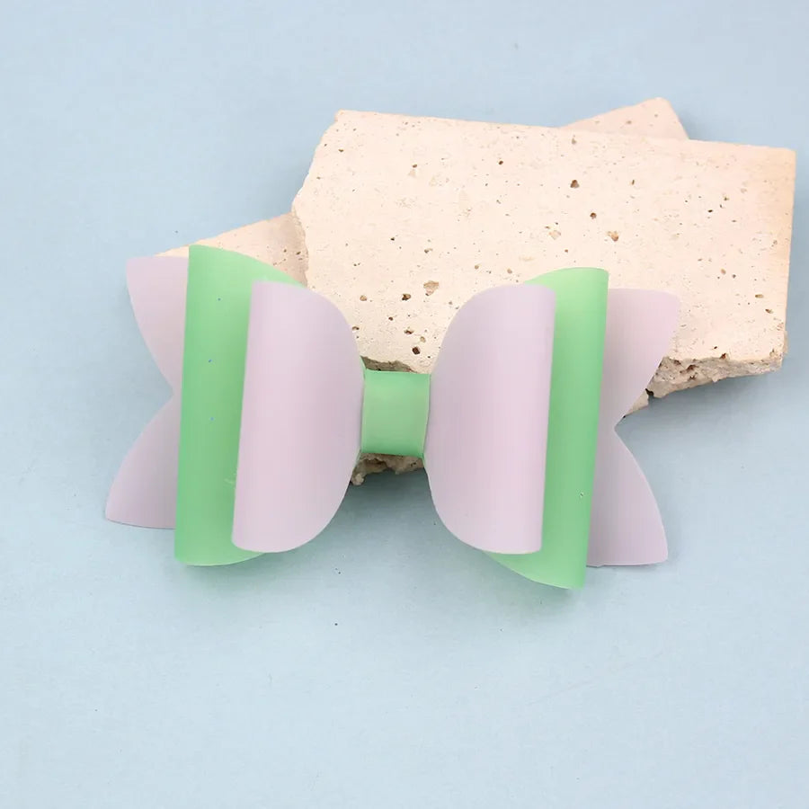 New Summer Fresh Pvc Bow Hairpin Candy Color Bow Hairpin Simple and Versatile