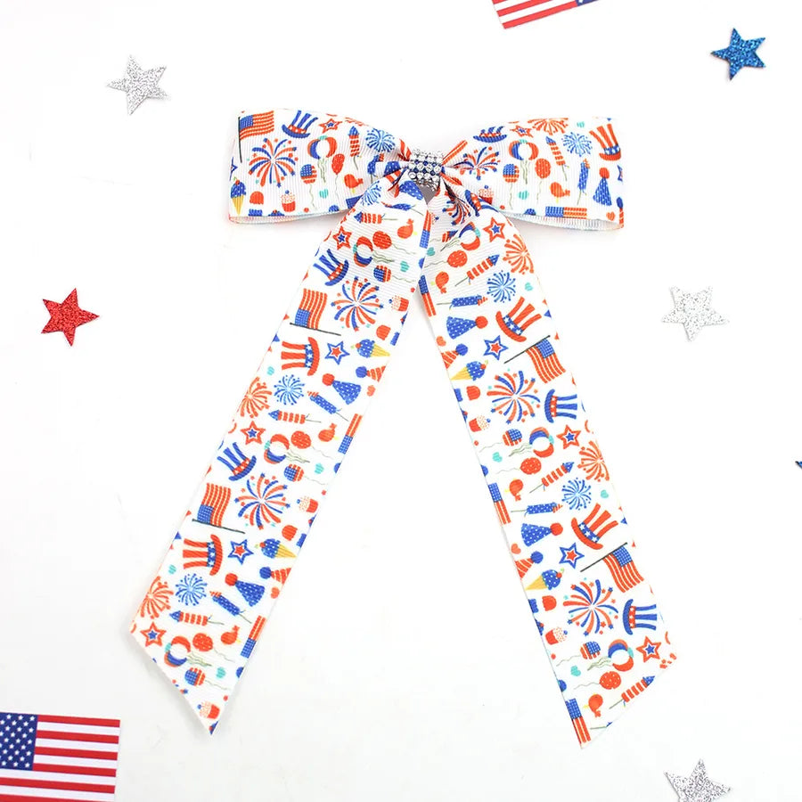 Independence Day Hairpin American Flag Bow Hair Accessories Children Girl Cute Headwear Patriotic Hairpin