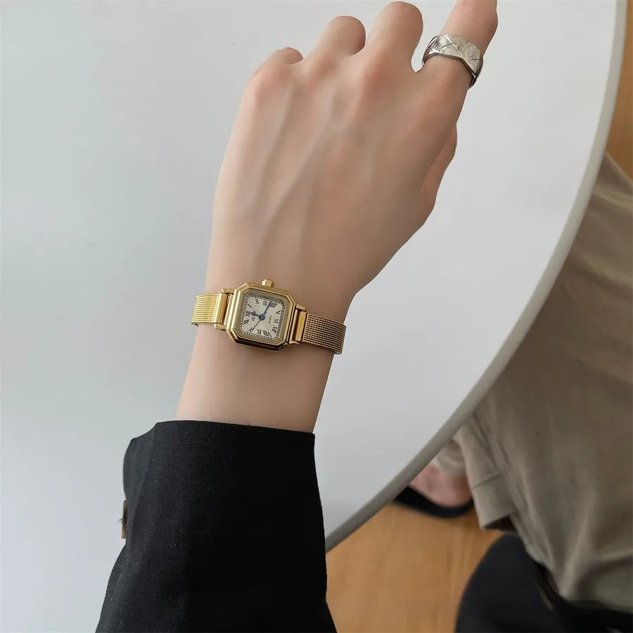 Casual Elegant Luxurious Square Single Folding Buckle Quartz Watch
