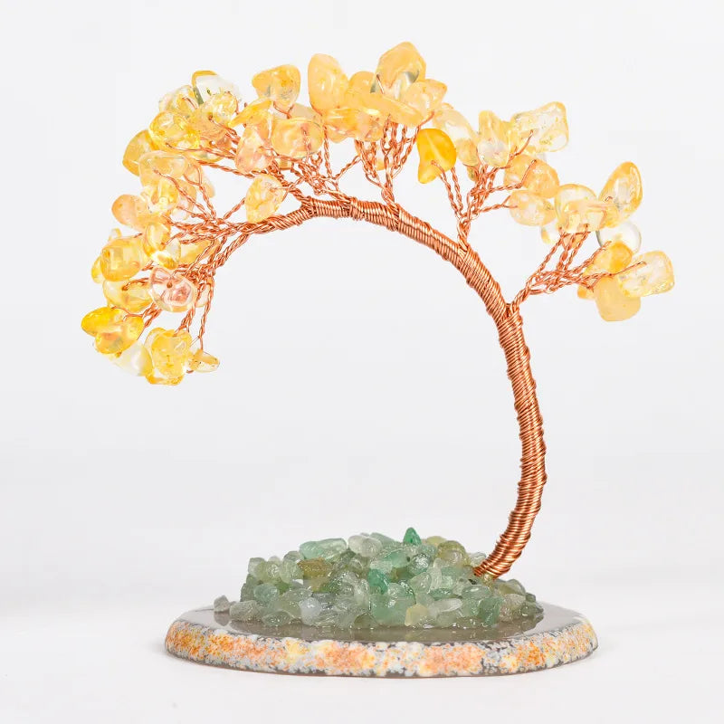 Simple Style Tree natural stone Crystal Copper Ornaments Artificial Decorations
