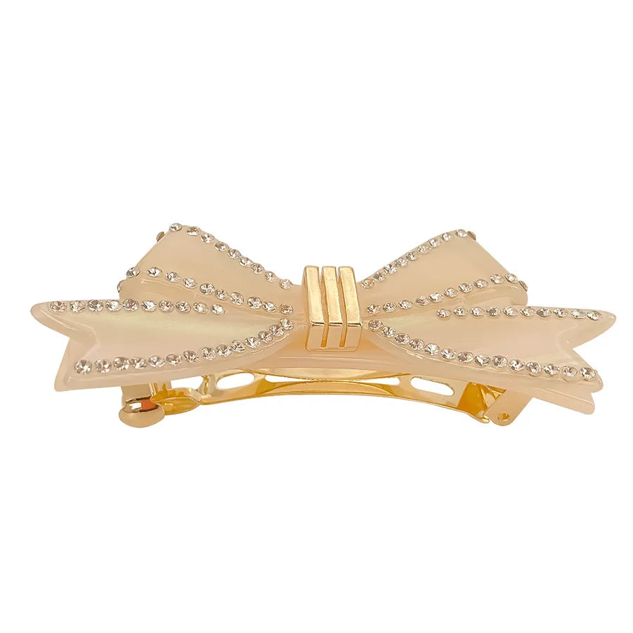 EManco New Fashion Hair Accessories Rhinestone Bow Simple High-end Sense Claw Clip Women Light Luxury Acetate Hair Clip Sweet
