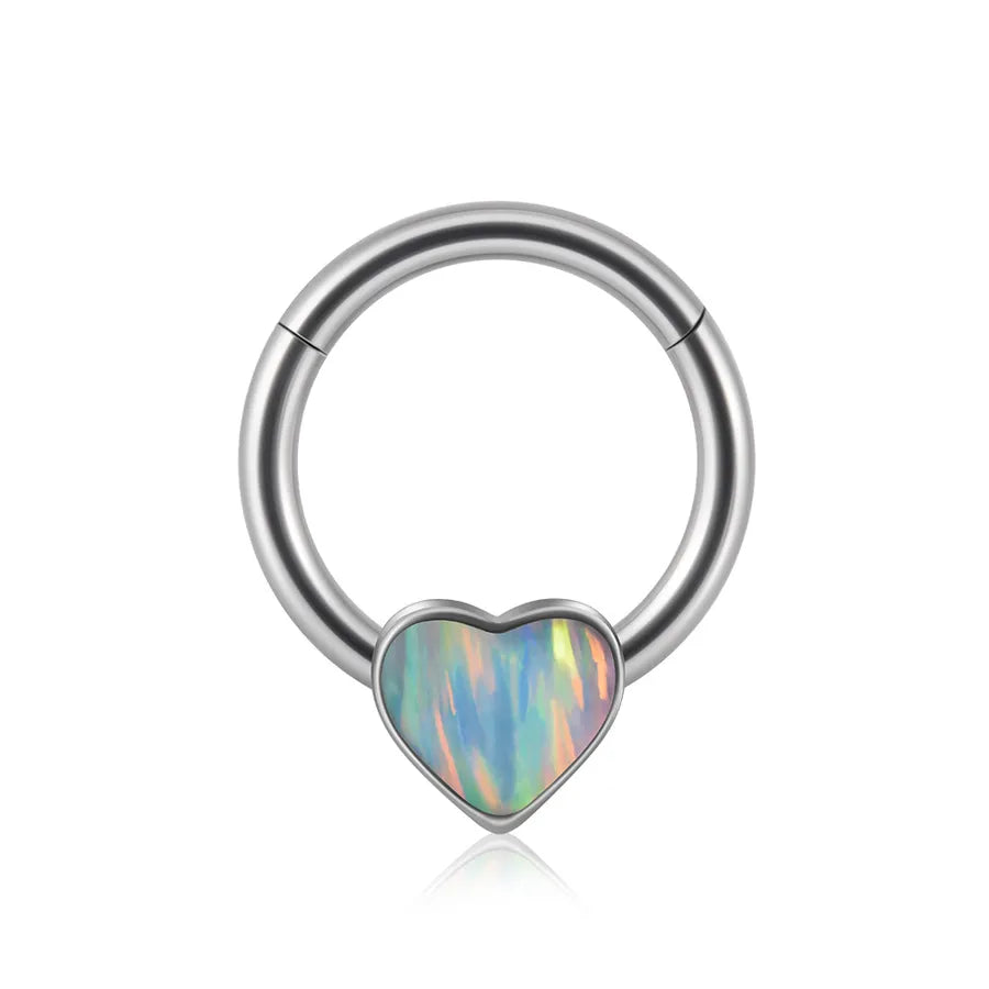 1 Piece Nose Rings & Studs Sweet Star Heart Shape Stainless Steel Plating Synthetic opal Resin Nose Rings & Studs