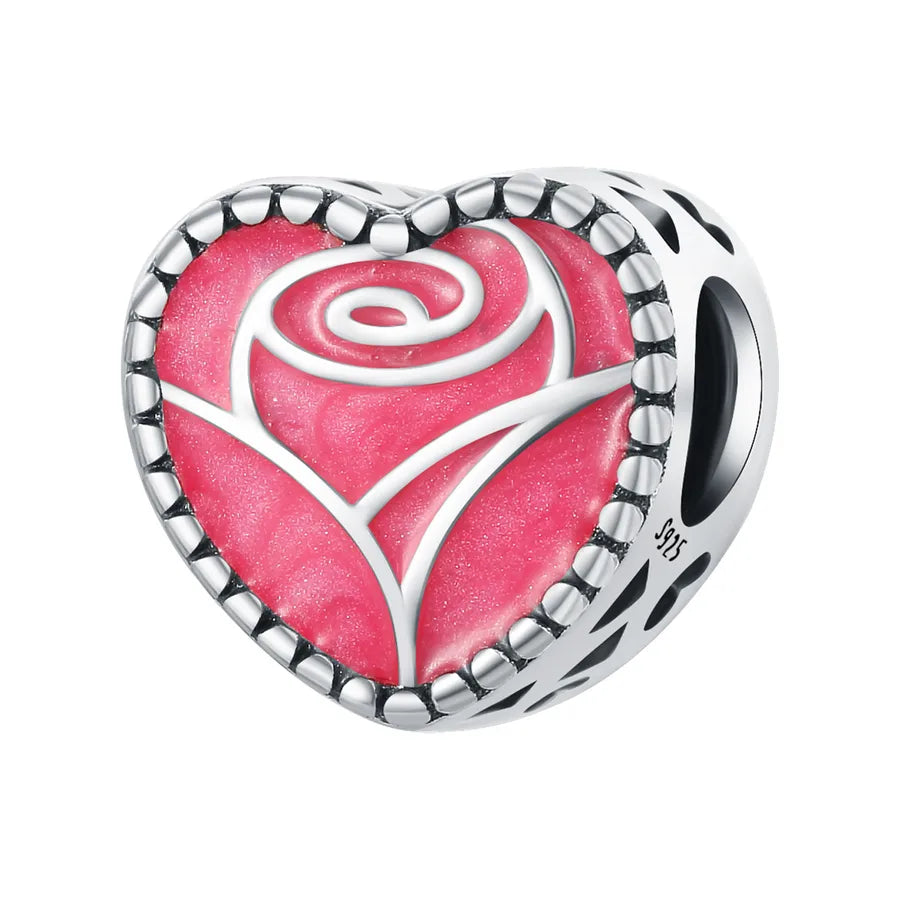 1 Piece Diameter 10mm 925 Sterling Silver Zircon Heart Shape Flower Jewelry Accessories