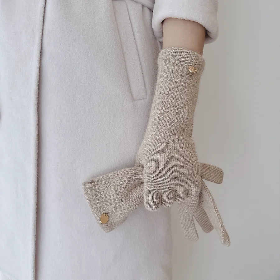 High Quality Bear Fur Wool Winter Long Warm Gloves Women's Touchscreen Compatible Soft Versatile Luxury Feel Elegant Business Style