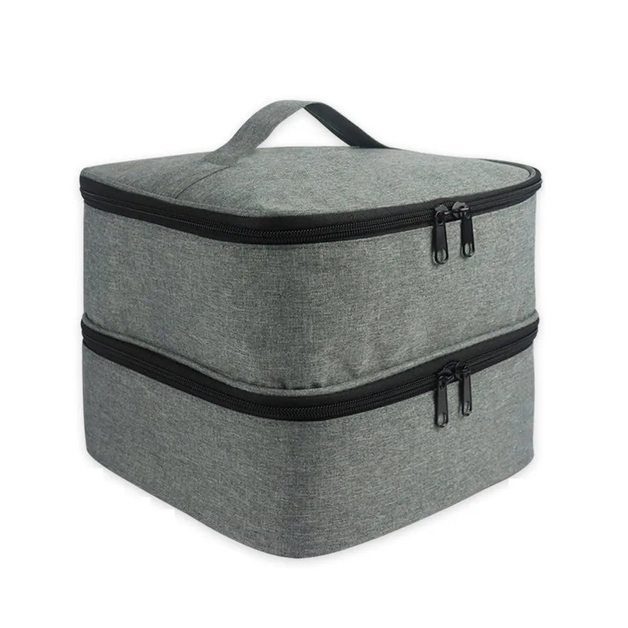 Basic Stripe Solid Color Pu Leather Cloth Square Makeup Bags