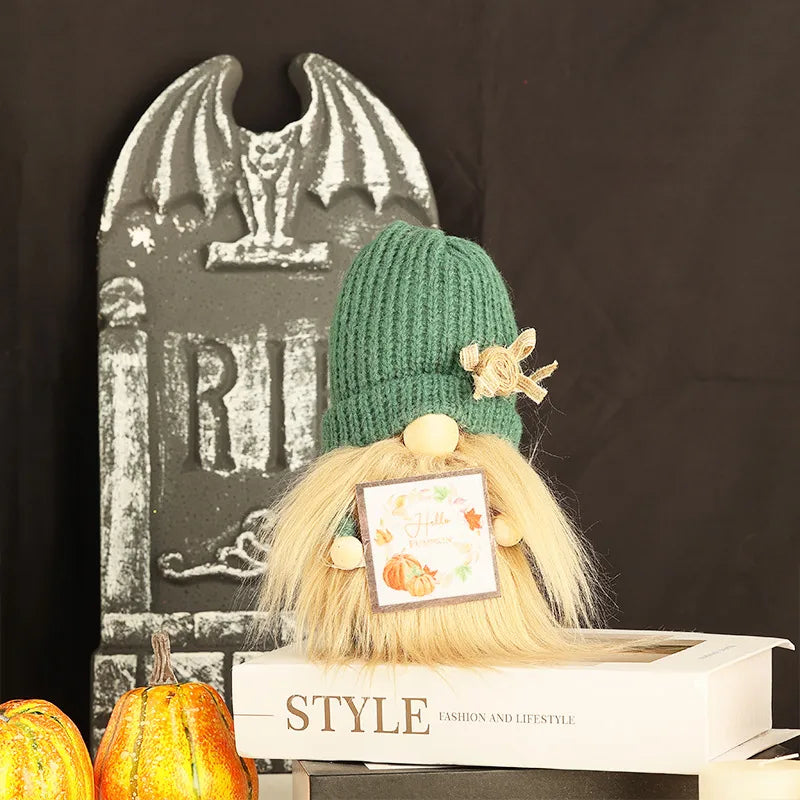 New Harvest Festival Knitted Doll Cartoon Figure Display Decorations Knitted Hat Tabletop Window Decoration Christmas Gifts