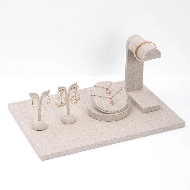 1 Piece linen Elegant Retro Geometric Solid Color Jewelry Display Jewelry Rack