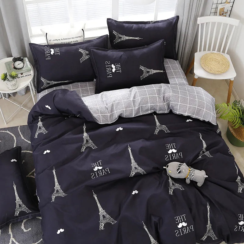 Factory wholesale Aloe cotton four-piece bedding set student dormitory quilt sheet 4-piece one-piece delivery