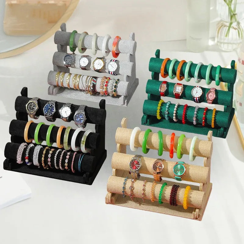 1 Piece Flannel Classic Style Solid Color Jewelry Display