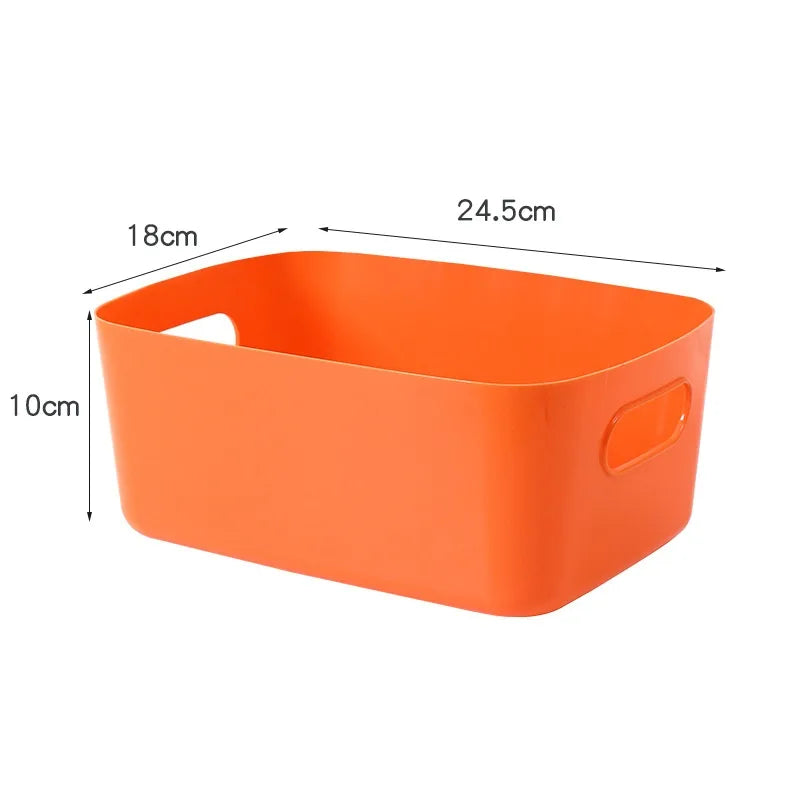 Simple Style Color Block Solid Color Plastic Storage Basket