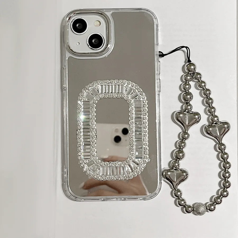 New Square Buckle Diamond Apple 15Promax Phone Case Suitable For iPhone 16 Full Cover Chain 13 11 Protective Cover