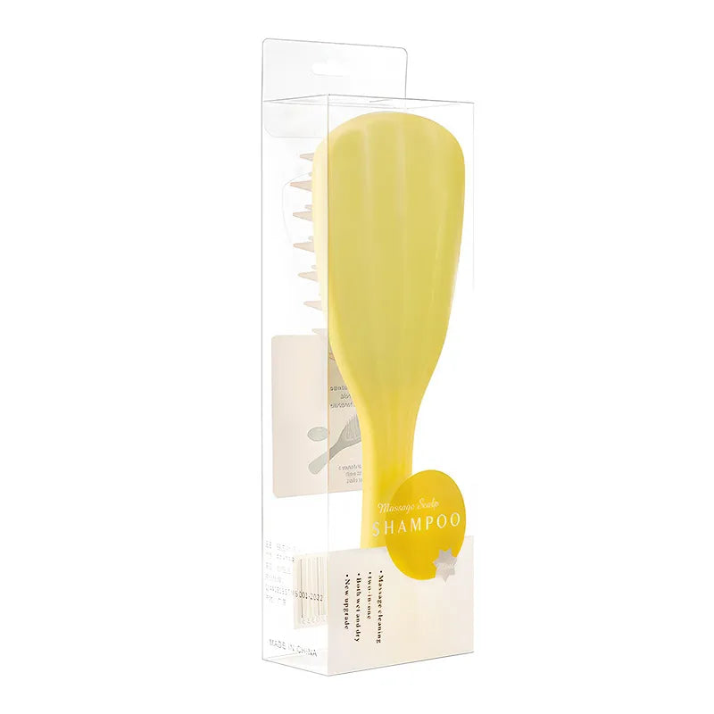 new ginkgo leaf shampoo massager silicone thick tooth belt handle shampoo comb long handle shampoo artifact