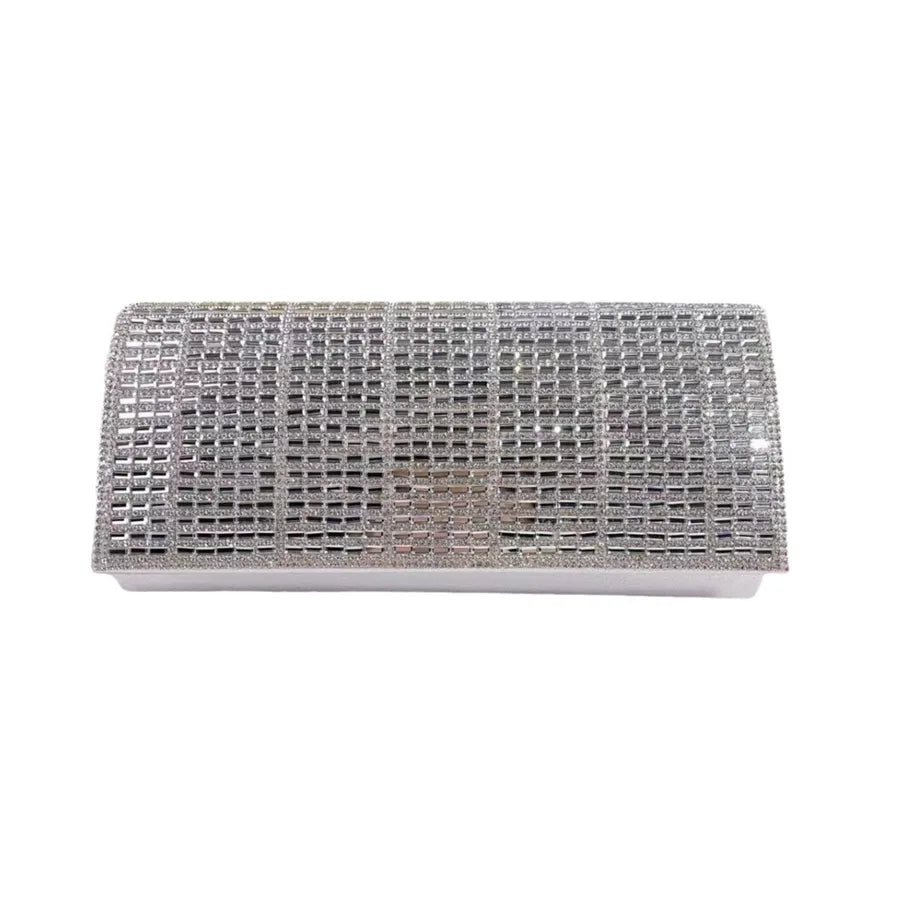 Elegant  Handbag Glitter Fashion Evening Clutch Handmade Diamond Stitching High-End Sensation Women's Purse