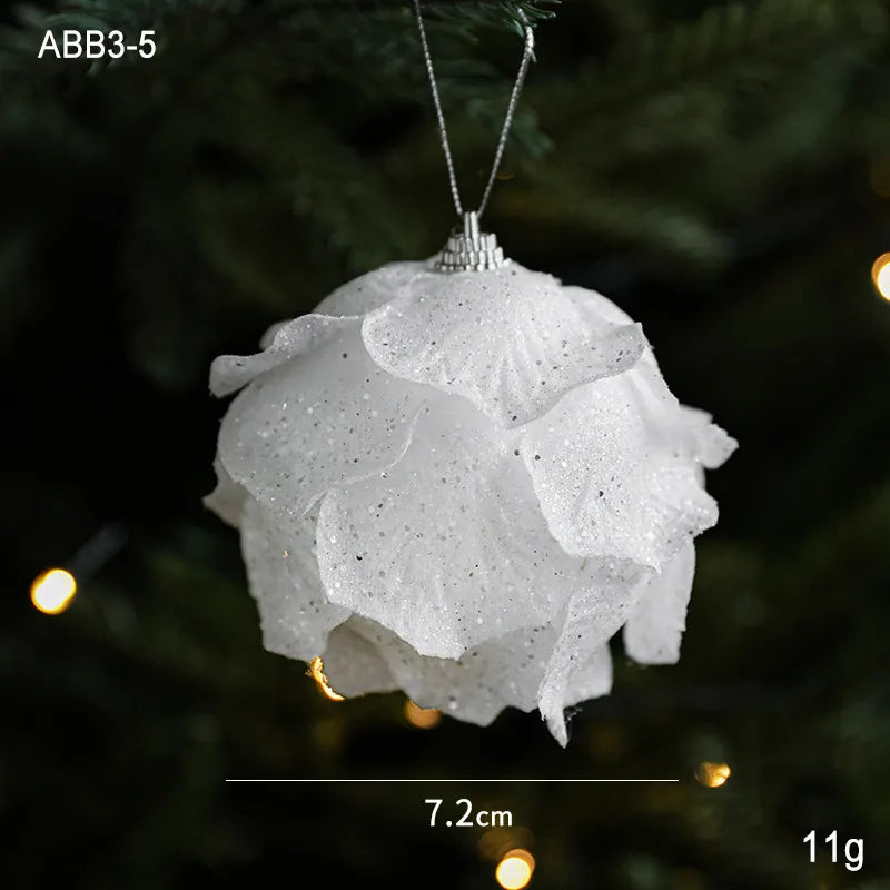 White Petal Foam Christmas Ball Decorations Christmas Tree Ornaments Festive Atmosphere Accessories Business Style European New Version