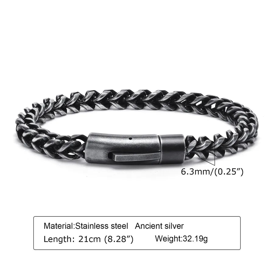 simple style solid color stainless steel bracelets