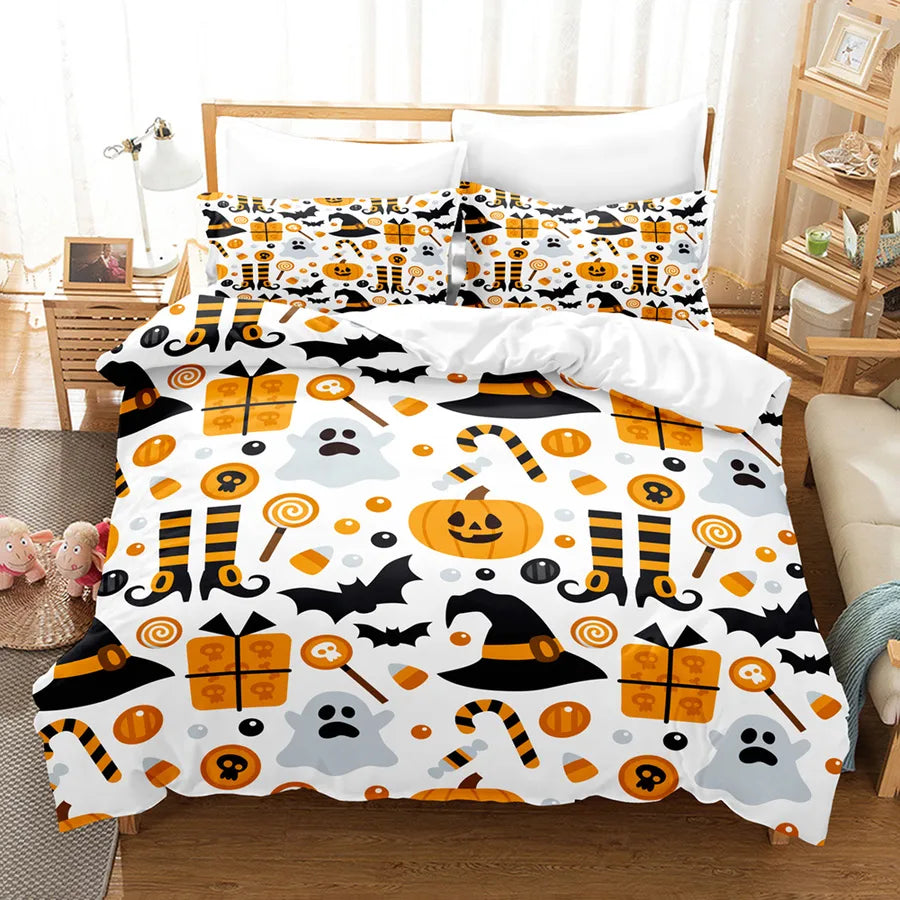 Halloween Casual Pumpkin Castle chemical fiber Beddings Bedding