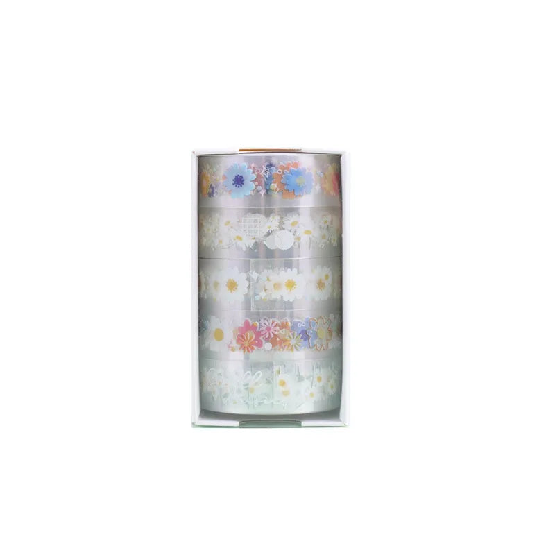 5 PCS/Package Butterfly Daisy School PET Cute Washi Tape