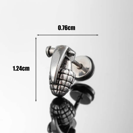 1 Piece Hip-Hop Vintage Style Cool Style Star Flower 316 Stainless Steel  Earrings