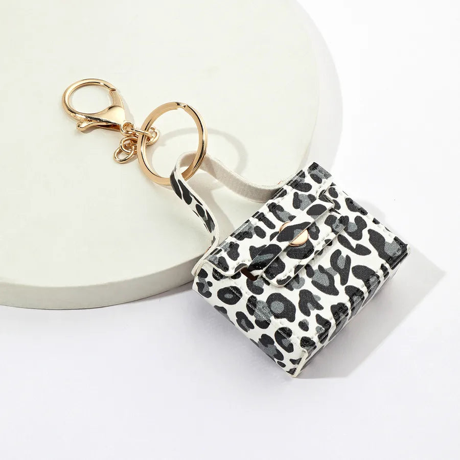 Simple Style Leopard Pu Leather Unisex Bag Pendant Keychain