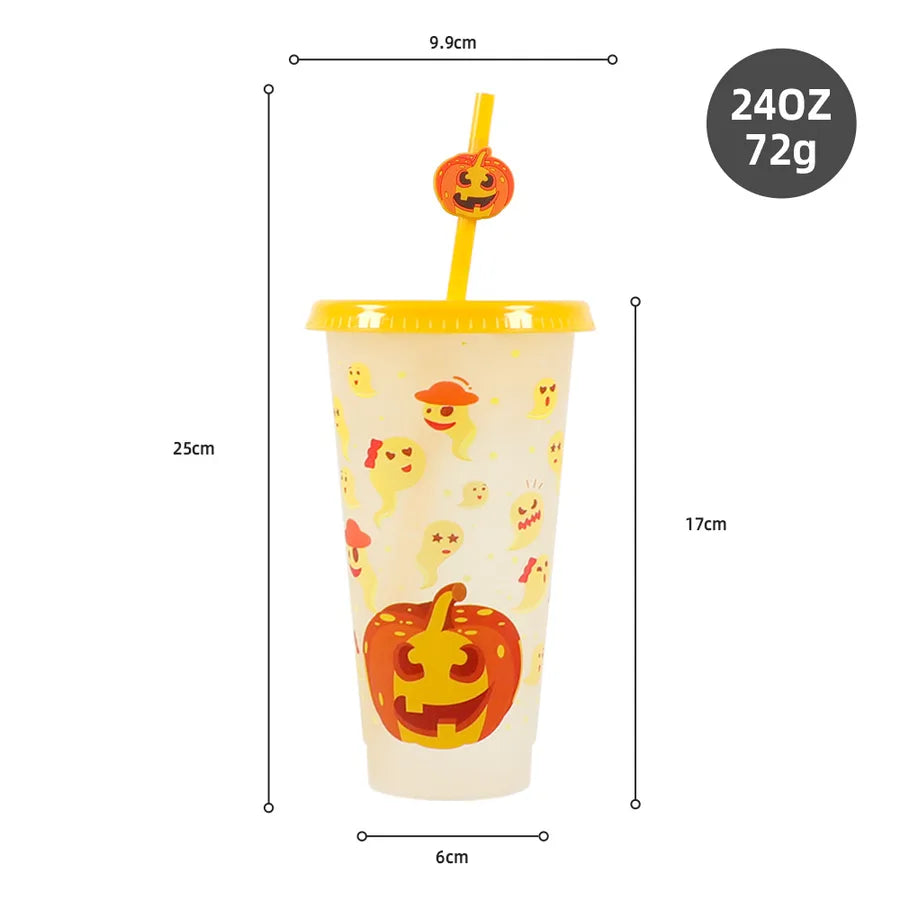 halloween casual cartoon plastic water bottles