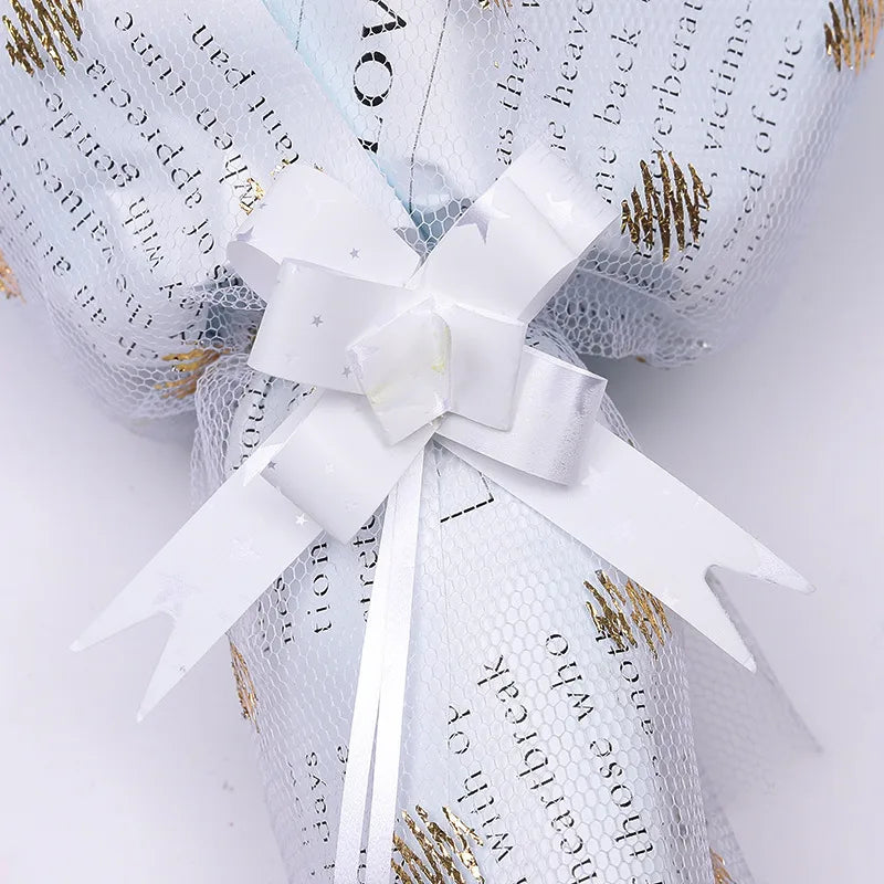Free Shipping 15# Trumpeter Flower Christmas Holiday Decoration Gift Packaging PP Plastic Flower Bow Ribbon