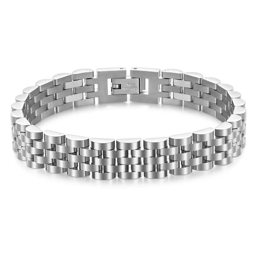 simple style solid color titanium steel plating unisex bracelets