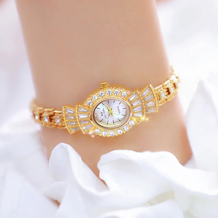 Glam Shiny Solid Color Jewelry Buckle Quartz Watch