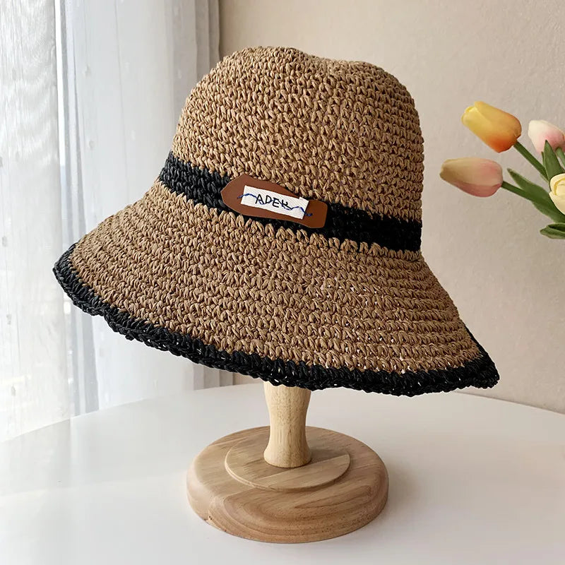 Women's Casual Style Basic Solid Color Big Eaves Straw Hat