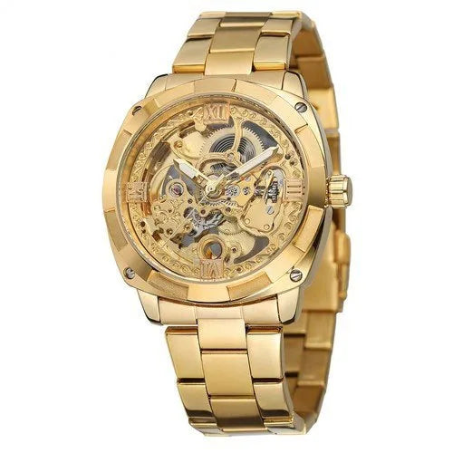 New  men's fashion retro carved hollow luminous waterproof automatic mechanical watch