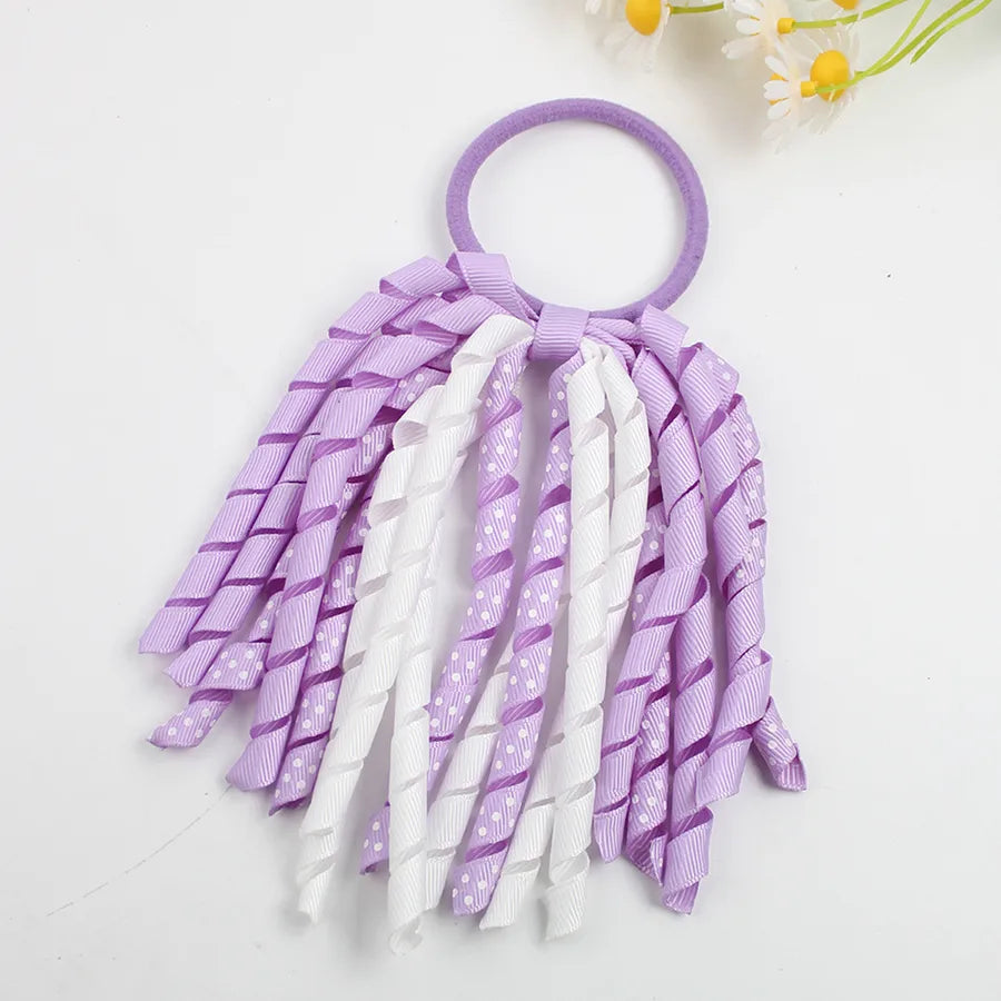 explosions girls' hair accessories wave point printing roll belt head rope rubber band children's accessories long ponytail hair accessories wholesale