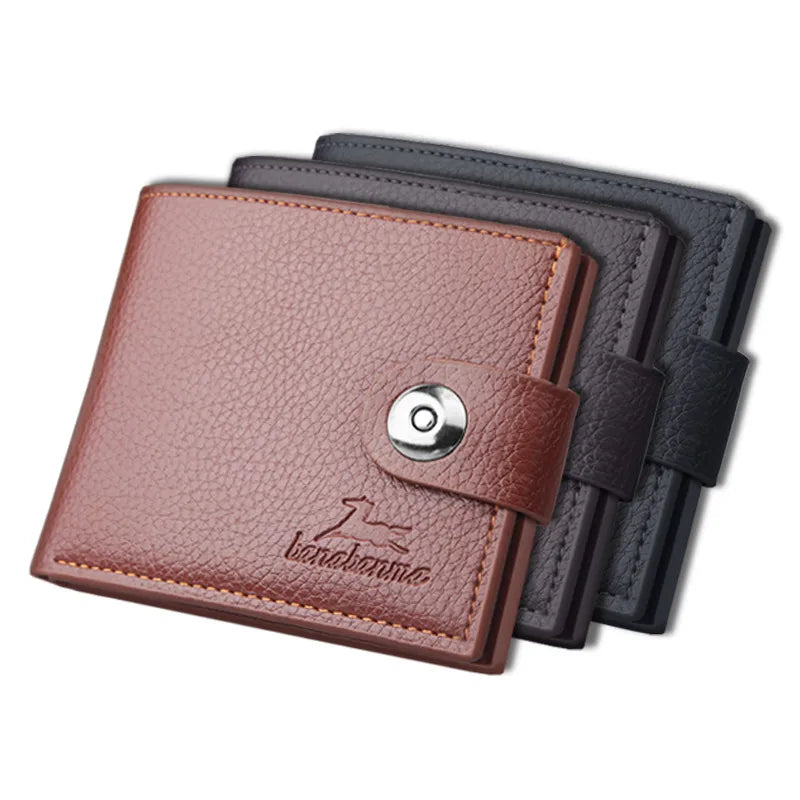 business short wallet men's wallet retro buckle horizontal gift money clip foreign trade