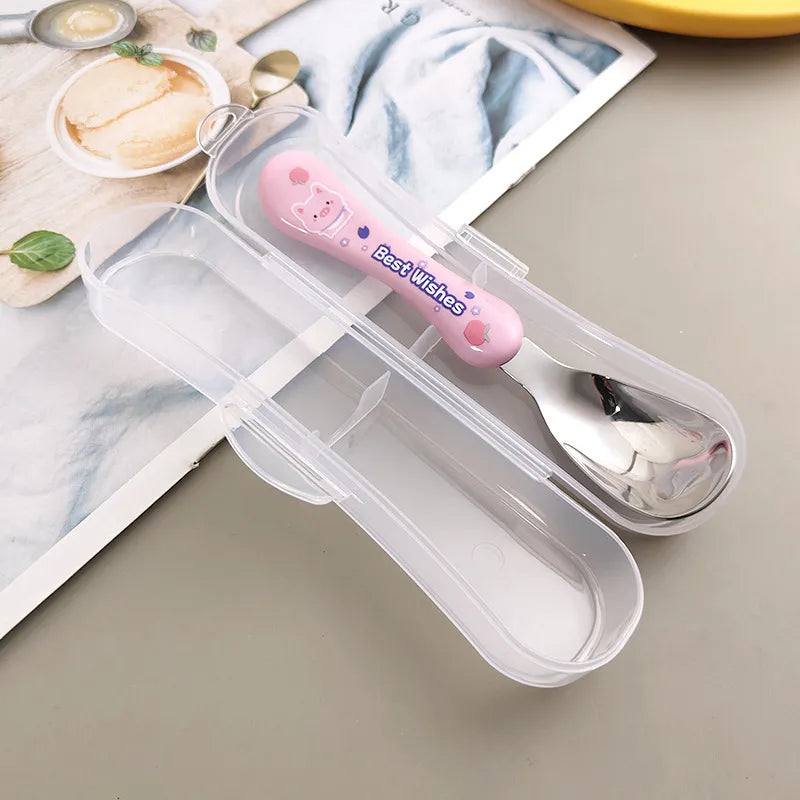 casual solid color stainless steel spoon 1 set