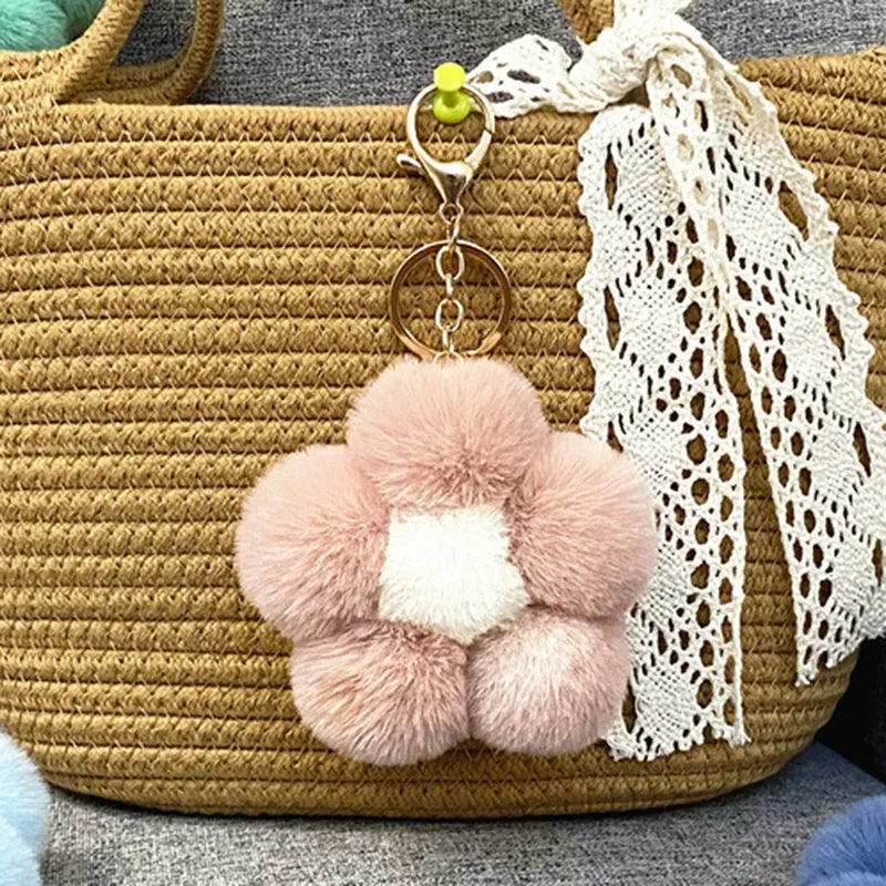 cute flower metal keychain